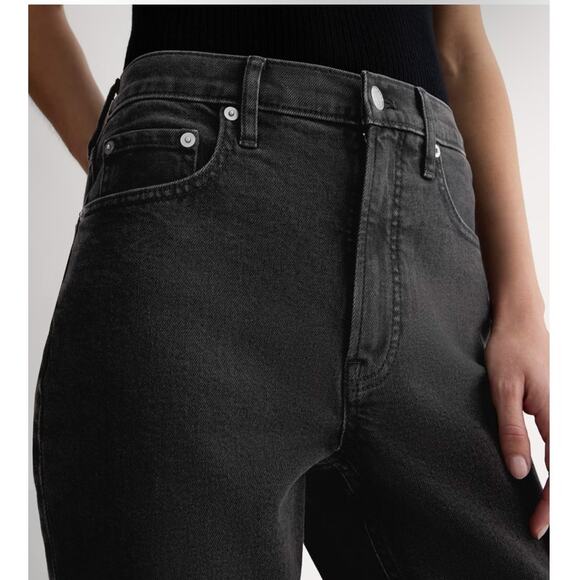 Everlane Women's The Original Cheeky Straight Leg Jean Size 23 Crop Washed Black - Picture 6 of 16